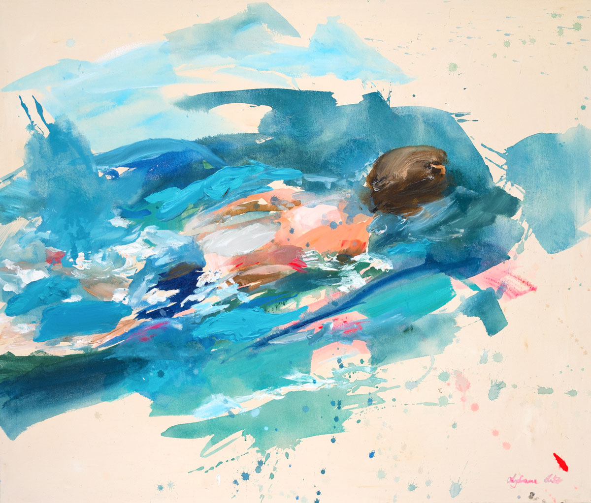„Le flottement “, Acryl auf Leinwand, 110 x 130 cm, 2022 – Lydiane Lutz