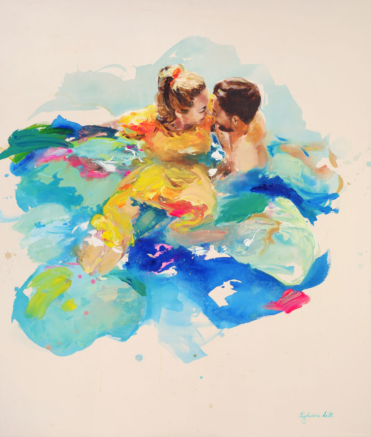 „Entouré“, Acryl auf Leinwand, 140 x 120 cm, 2023 – Lydiane Lutz