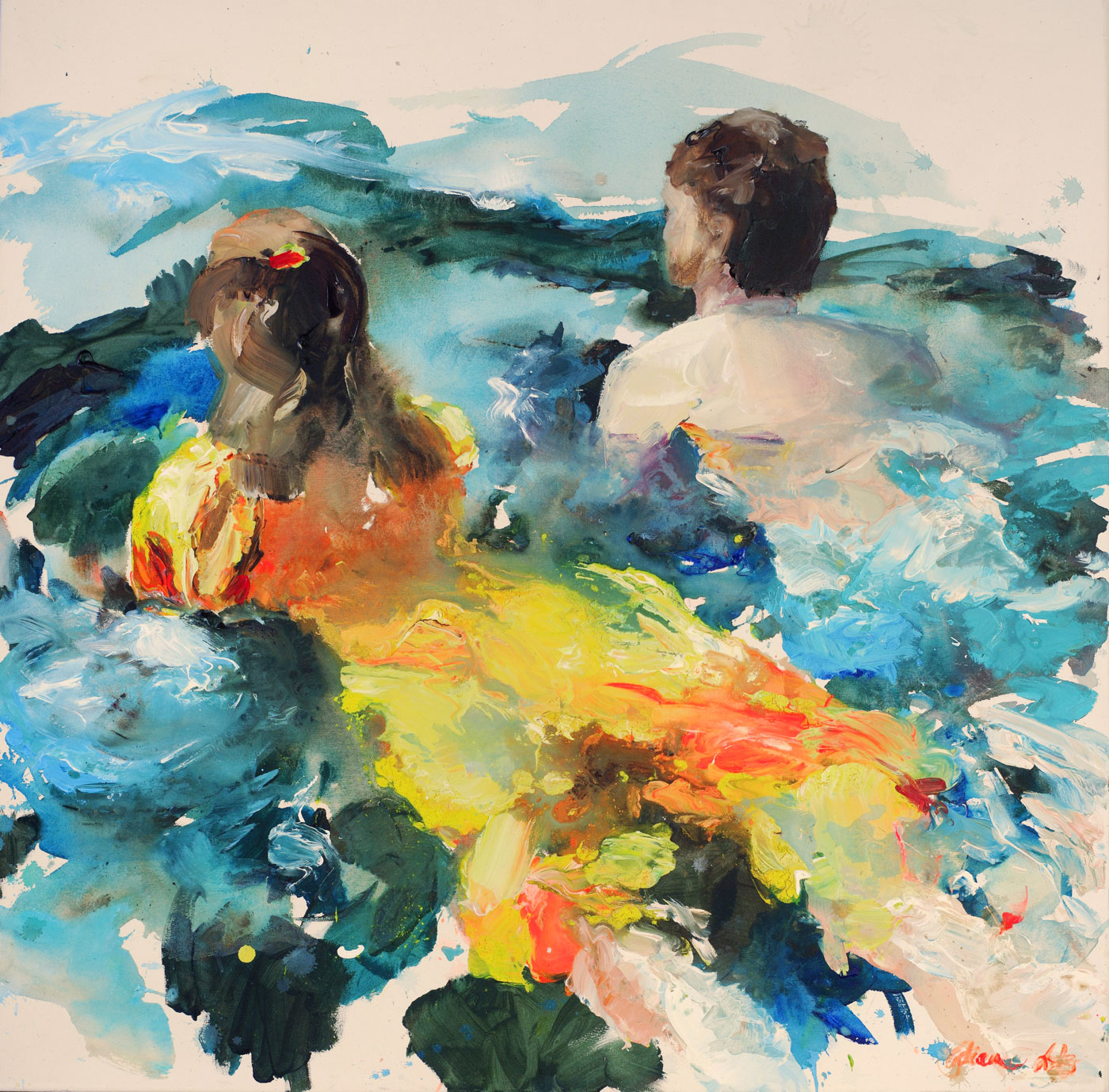 „Ensemble“, Acryl auf Leinwand, 105 x 105 cm, 2023 – Lydiane Lutz